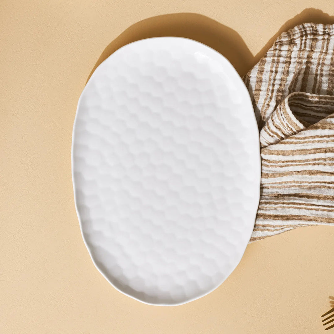 Karaca Bomonti Serveringsfad 31 cm | Hvid Porcelæn - Løven Home