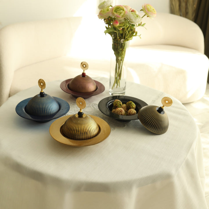 Karaca Candy Blå Tyrkisk Delight Skål m/Låg - 20 cm - Løven Home