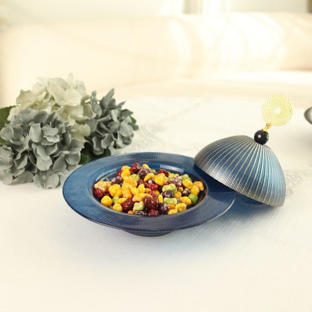 Karaca Candy Blå Tyrkisk Delight Skål m/Låg - 20 cm - Løven Home