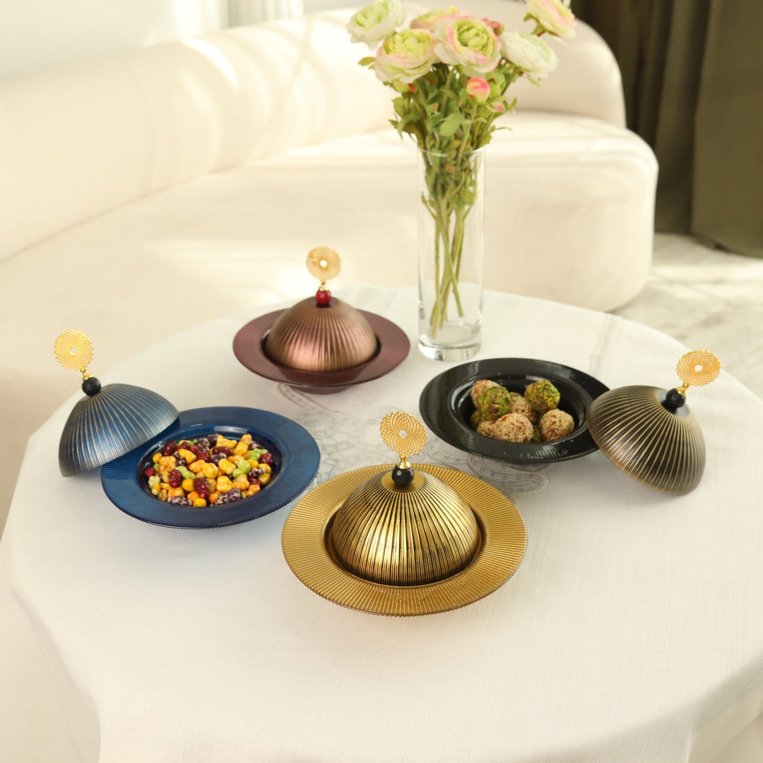 Karaca Candy Blå Tyrkisk Delight Skål m/Låg - 20 cm - Løven Home