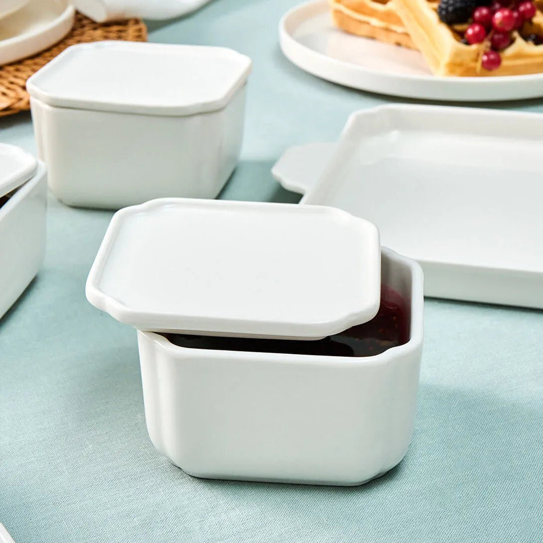 Karaca Carmen Porcelæn Skålesæt m/Bakke | 4 skåle - Løven Home