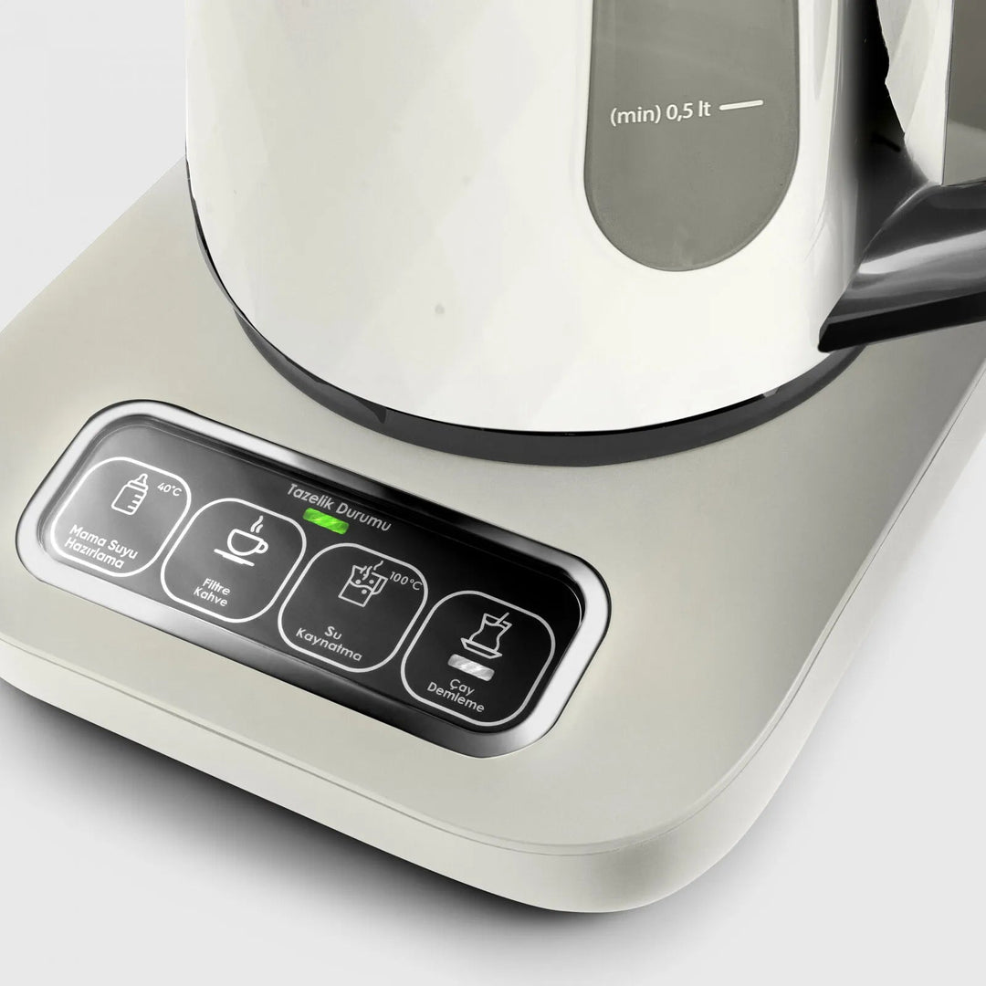Karaca Çaysever Robotea Pro Quartz 4 - i - 1 talende te - og kaffemaskine – Creamy - Løven Home