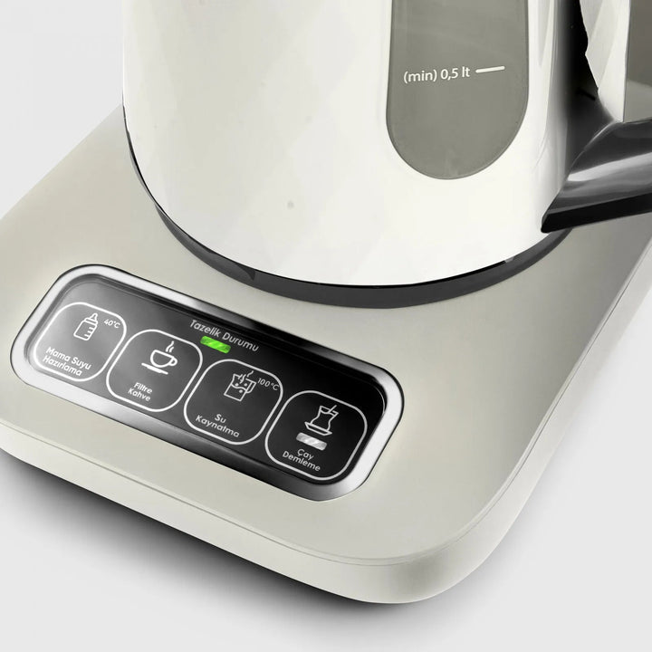 Karaca Çaysever Robotea Pro Quartz 4 - i - 1 talende te - og kaffemaskine – Creamy - Løven Home