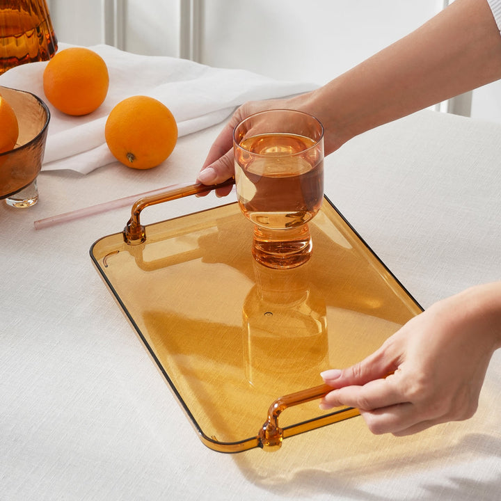 Karaca Claro Rektangulær Serveringsbakke – Amber, 30 cm - Løven Home