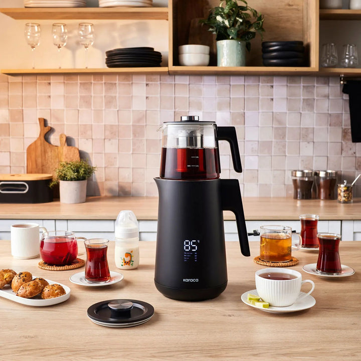Karaca Cool Touch - 1502 Elektrisk digital temaskine – 2,5 liter | 1500W | Sort - Løven Home