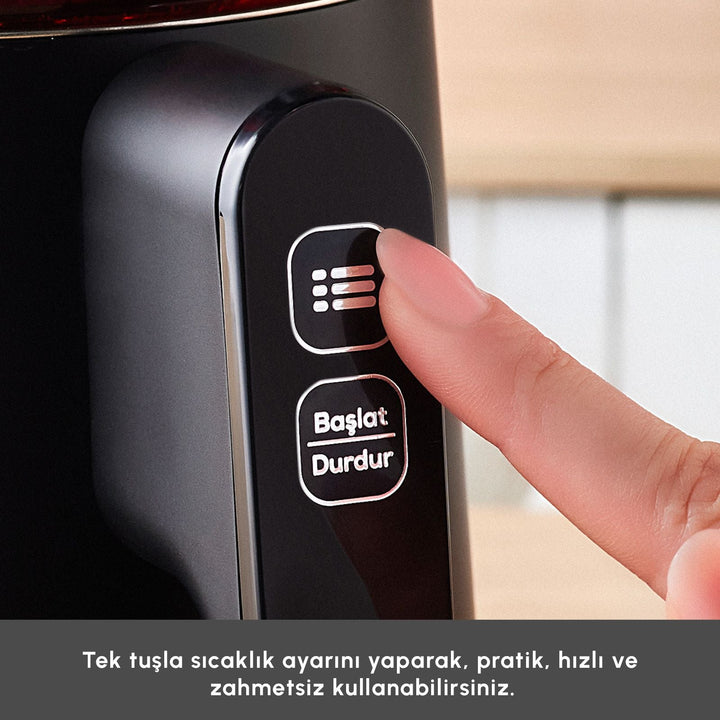 Karaca Cool Touch - 1502 Elektrisk digital temaskine – 2,5 liter | 1500W | Sort - Løven Home