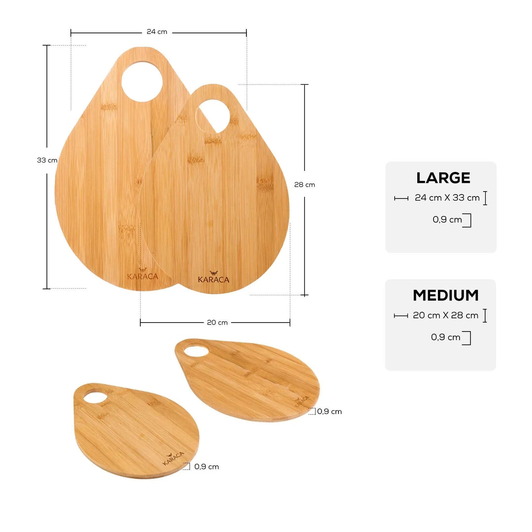 Karaca Damla Bambus Skærebræt – 2 Stk - Løven Home