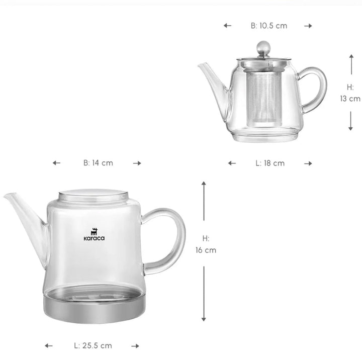 Karaca Dora Midi Tekande i Borosilikatglas - 2,25 Liter - Løven Home