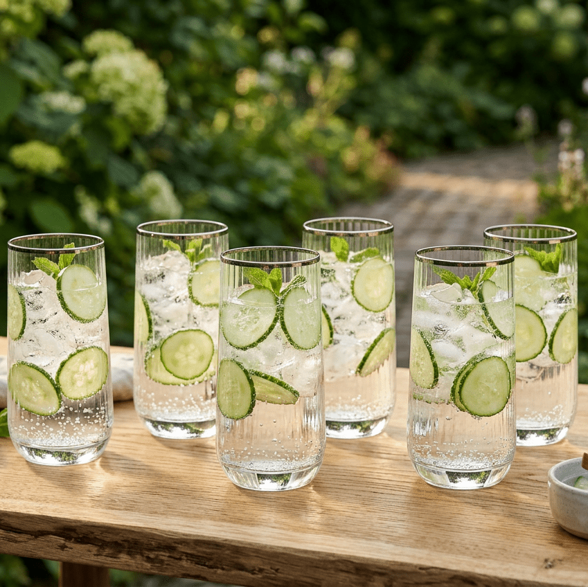 Karaca – Drikkeglas - 6 stk. i platin - Løven Home