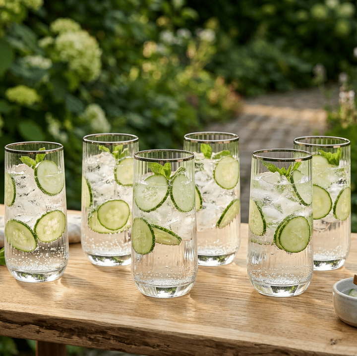 Karaca – Drikkeglas - 6 stk. i platin - Løven Home