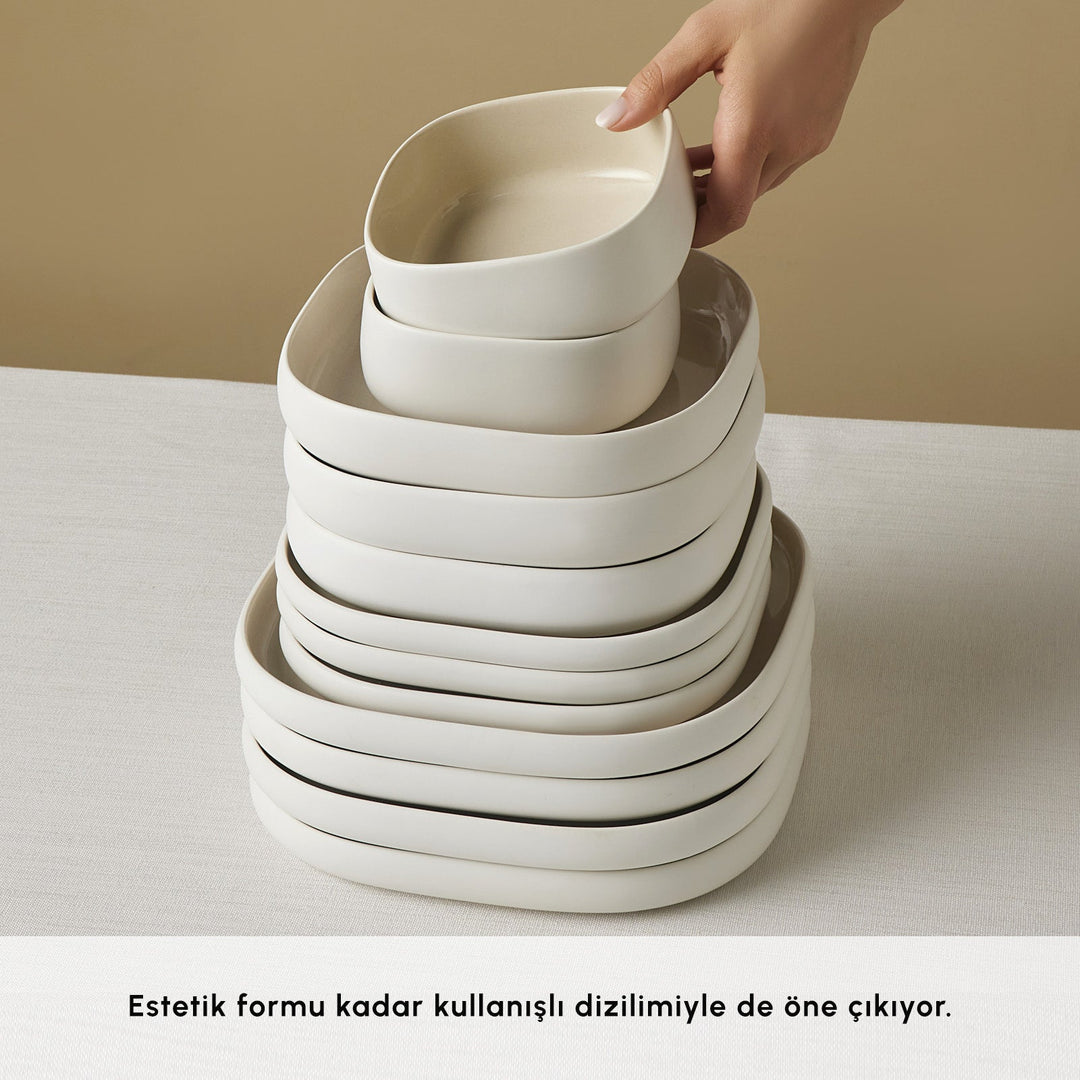 Karaca Earth Collection Cupid Beige Spisestel – 55 Dele til 12 Personer - Løven Home