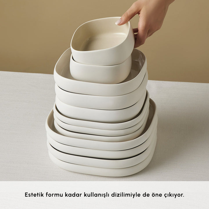 Karaca Earth Collection Cupid Beige Spisestel – 55 Dele til 12 Personer - Løven Home