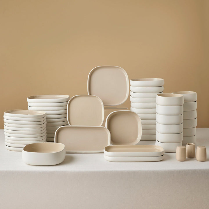 Karaca Earth Collection Cupid Beige Spisestel – 55 Dele til 12 Personer - Løven Home