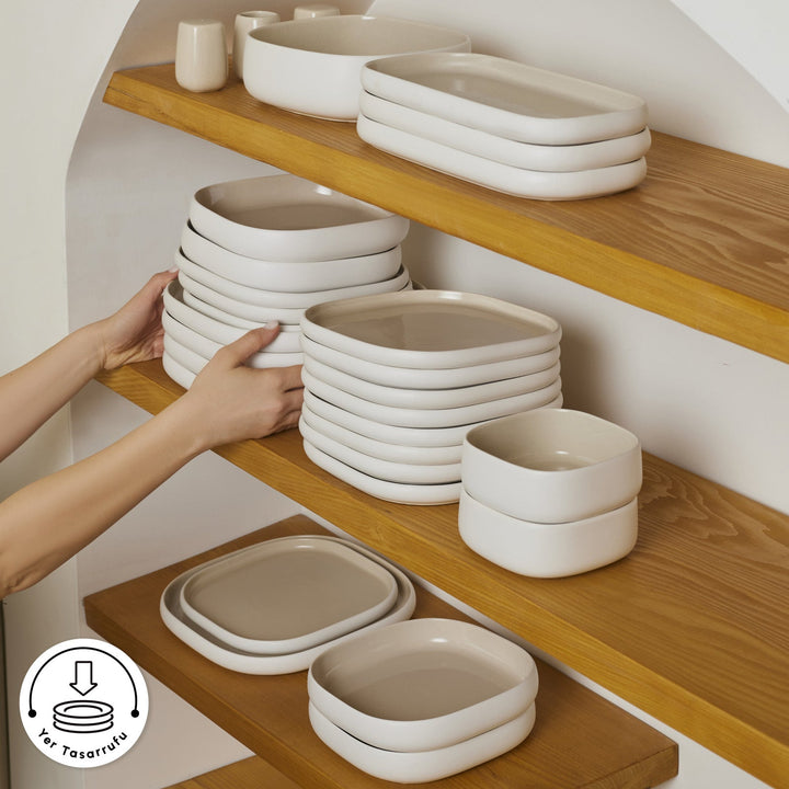 Karaca Earth Collection Cupid Beige Spisestel – 55 Dele til 12 Personer - Løven Home