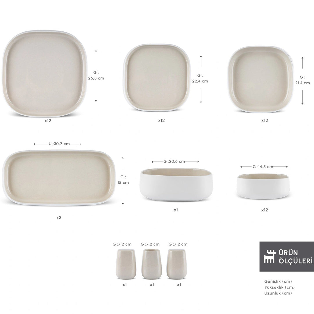 Karaca Earth Collection Cupid Beige Spisestel – 55 Dele til 12 Personer - Løven Home