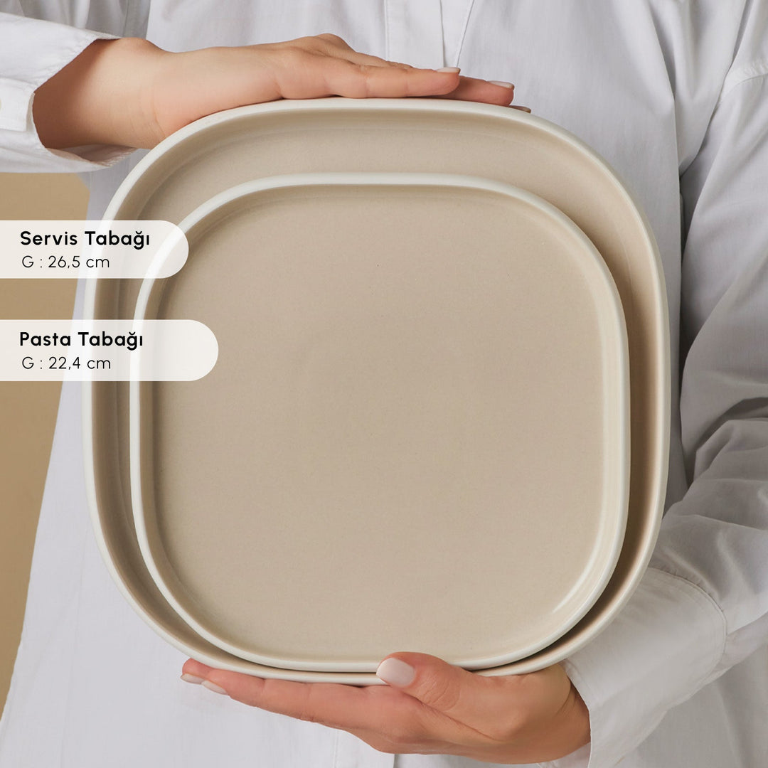 Karaca Earth Collection Cupid Beige Spisestel – 55 Dele til 12 Personer - Løven Home