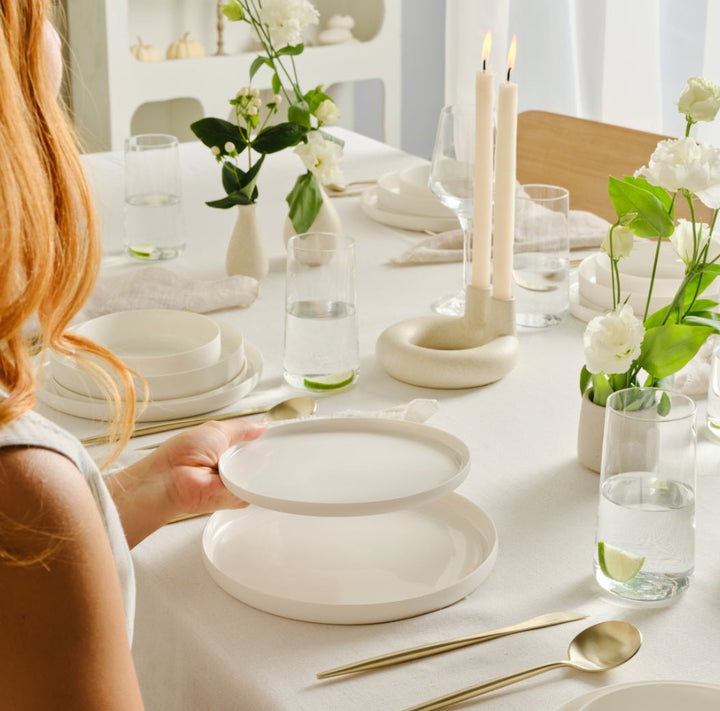 Karaca Earth Collection Finesse Spisestel 24 dele | 6 personer | Hvid - Løven Home