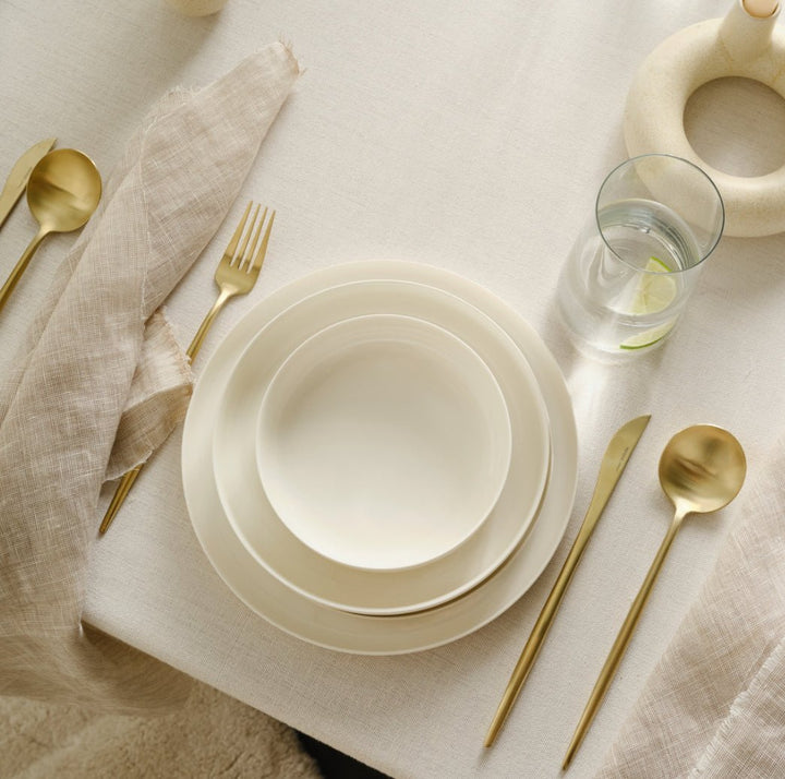 Karaca Earth Collection Finesse Spisestel 24 dele | 6 personer | Hvid - Løven Home