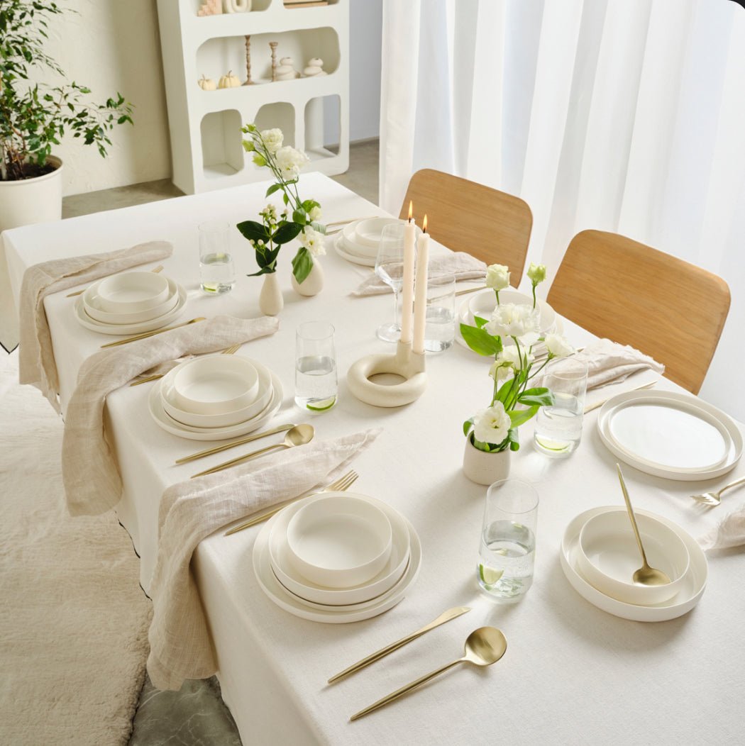 Karaca Earth Collection Finesse Spisestel 24 dele | 6 personer | Hvid - Løven Home