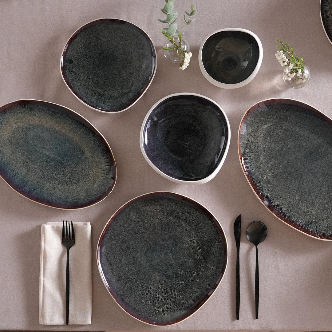 Karaca Earth Collection Galactic 55 Dele – 12 Personers Spisesæt, Hvid - Løven Home