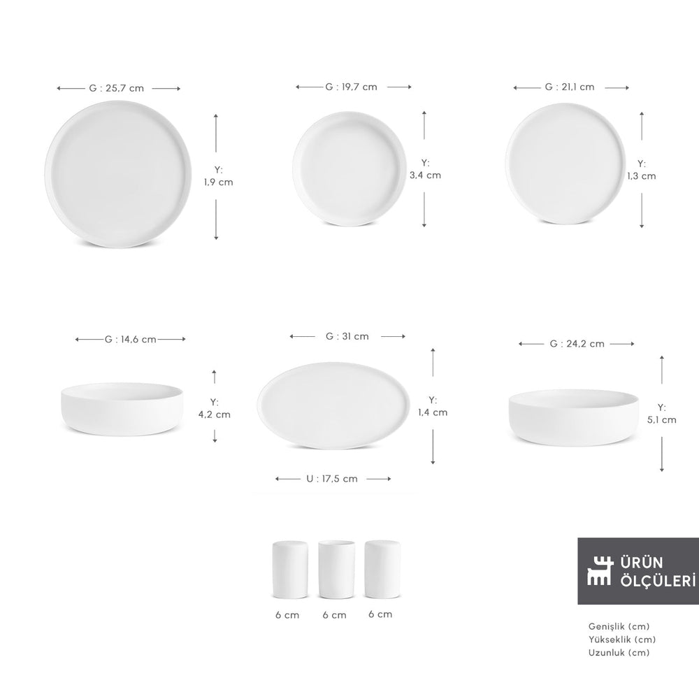 Karaca Earth Collection Matte Glaze 55 Dele Spisestel til 12 Personer - Løven Home