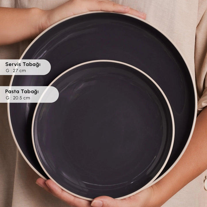 Karaca Earth Collection Terra 36 Dele – Spisesæt til 8 Personer, Antracit - Løven Home