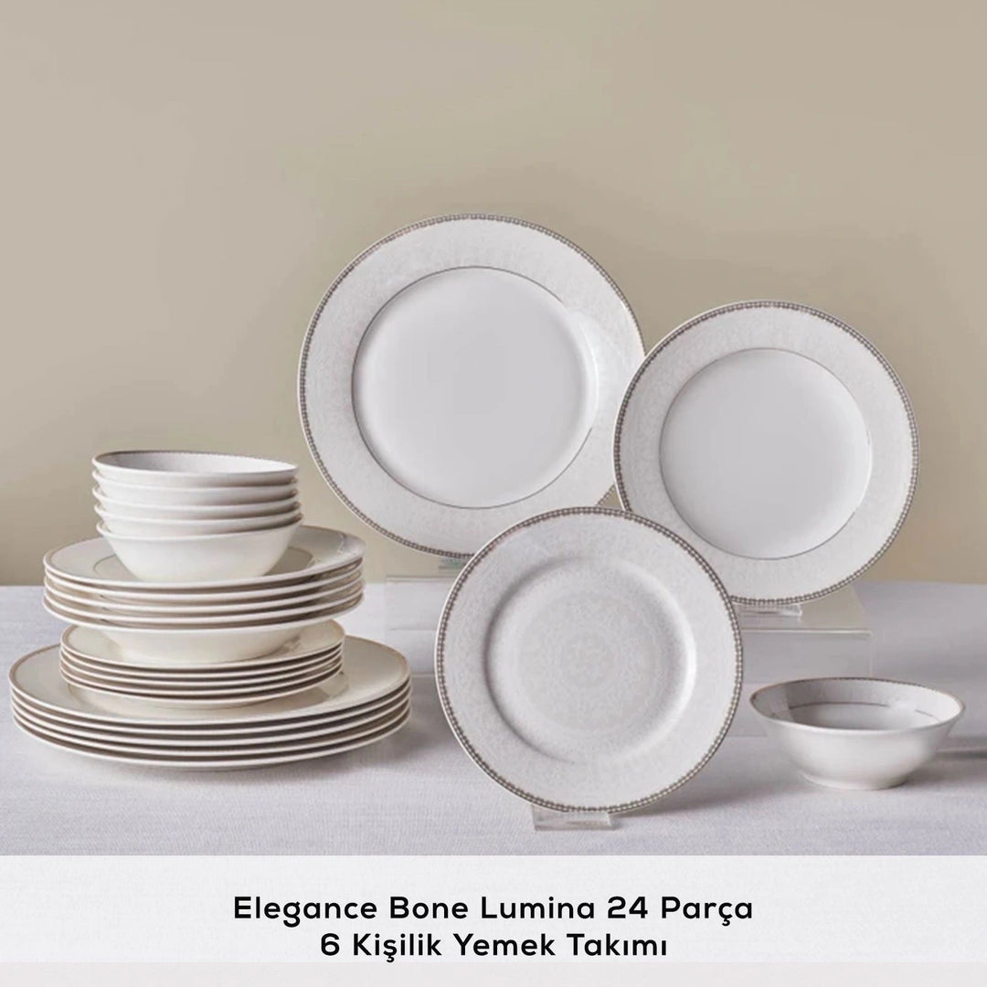 Karaca Elegance Bone Lumina – 24 dele Middagsservice til 6 personer - Løven Home