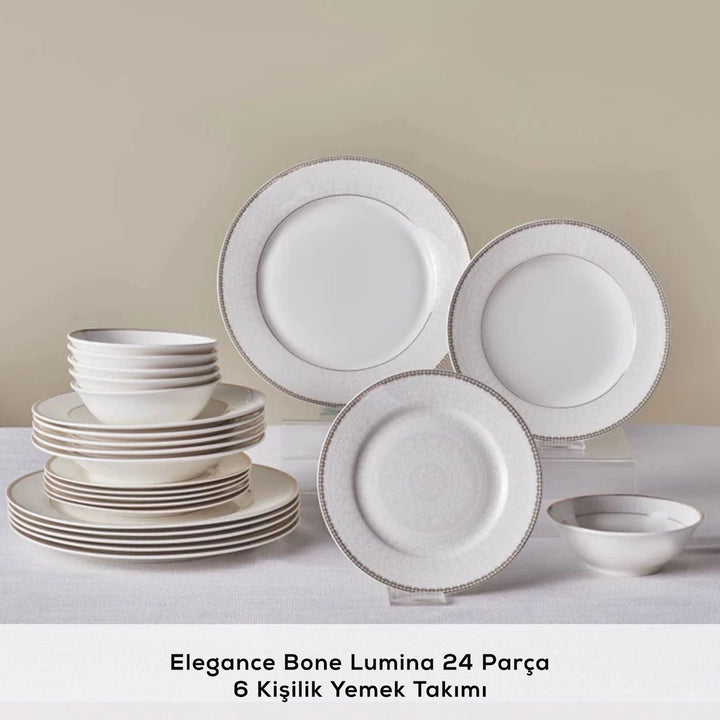 Karaca Elegance Bone Lumina – 24 dele Middagsservice til 6 personer - Løven Home