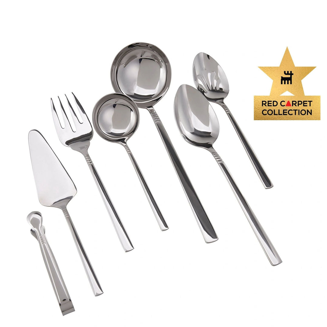 Karaca Elegance - Serveringsbestik - 7 dele | Rustfrit stål | Krom - Løven Home