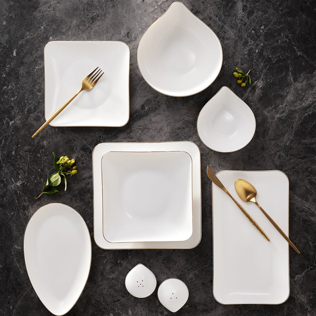 Karaca Elinor Porcelænssæt Guldkant - 24 dele 6 personer - Løven Home