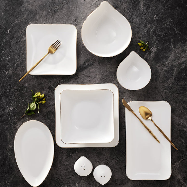 Karaca Elinor Porcelænssæt Guldkant - 24 dele 6 personer - Løven Home