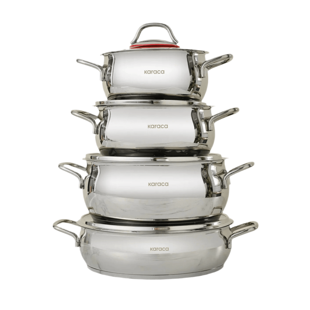 Karaca Emirgan Induktion 8 - delt Rustfrit Stål Grydesæt - Løven Home