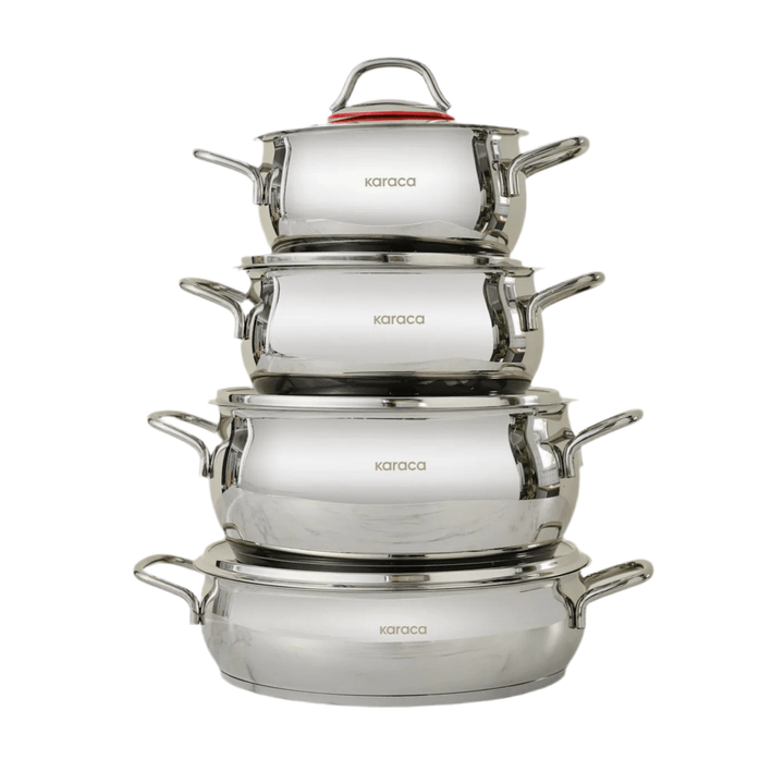 Karaca Emirgan Induktion 8 - delt Rustfrit Stål Grydesæt - Løven Home