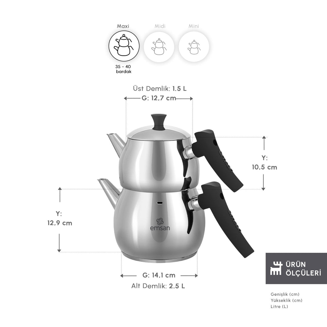 Karaca Emsan - Alim Maxi Tekandesæt - 1,5 L &amp; 2,5 L - Løven Home