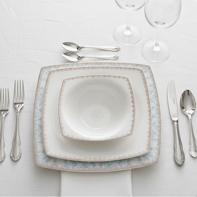 Karaca Fine Pearl Contour 62 Dele Spisestel til 12 Personer – Fremstillet med ægte perler - Løven Home