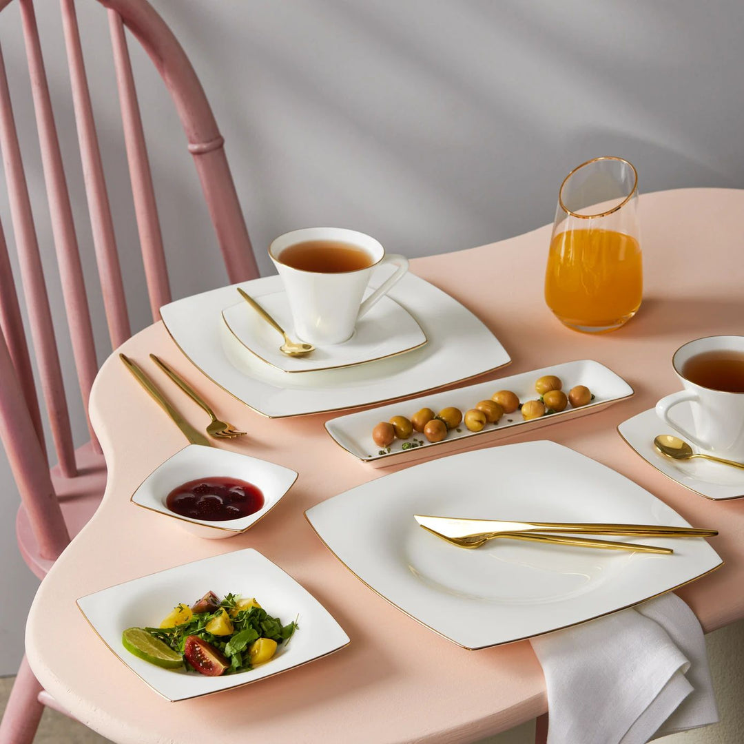 Karaca Fine Pearl Ragusa 26 - delt Morgenmadssæt til 6 personer Guld - Løven Home