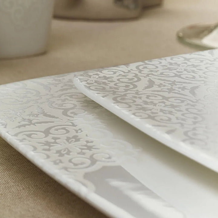 Karaca Fine Pearl Valentina – 62 - dele Firkantet Spisestel med Perlemor til 12 Personer - Løven Home