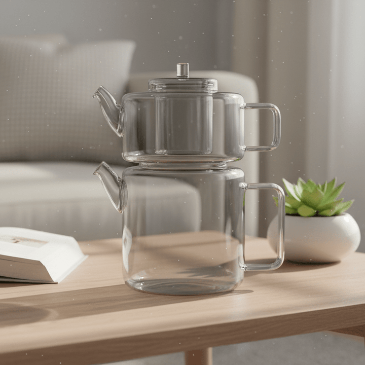 Karaca Flat Borosilikat Glas Tekande – Smoke Grey - Løven Home