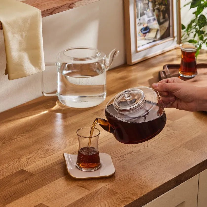 Karaca Flat Borosilikat Glas Tekande - Transparent - Løven Home