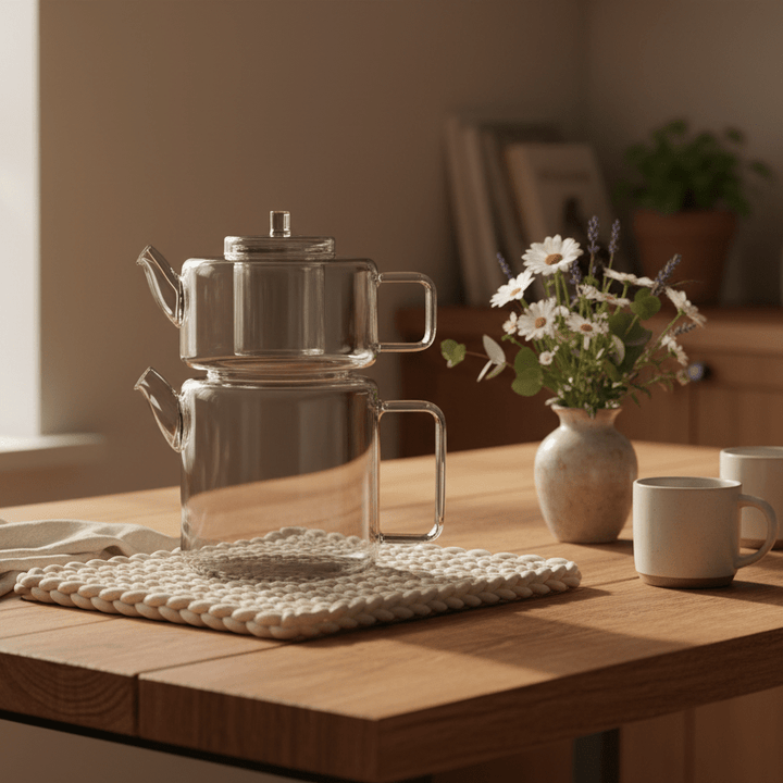 Karaca Flat Borosilikat Glastekande – Smoke Grey - Løven Home