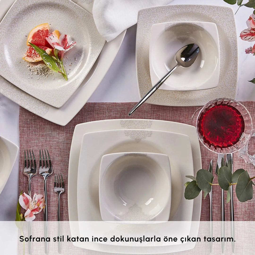 Karaca Flava Porcelænssæt - 24 dele 6 personer - Løven Home