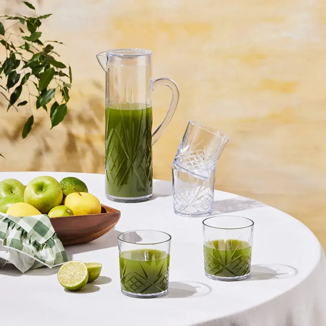 Karaca - Foret Vandkandesæt - 1,5 liter | Plast | Transparent | 5 dele | 4 pers. - Løven Home