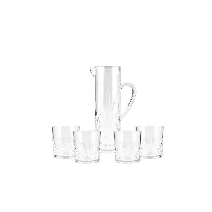 Karaca - Foret Vandkandesæt - 1,5 liter | Plast | Transparent | 5 dele | 4 pers. - Løven Home