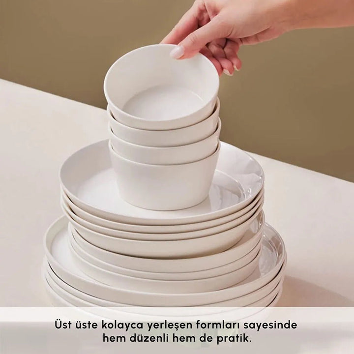 Karaca Forever Bone Bomo 53 delt Porcelæn sæt til 12 personer - Løven Home