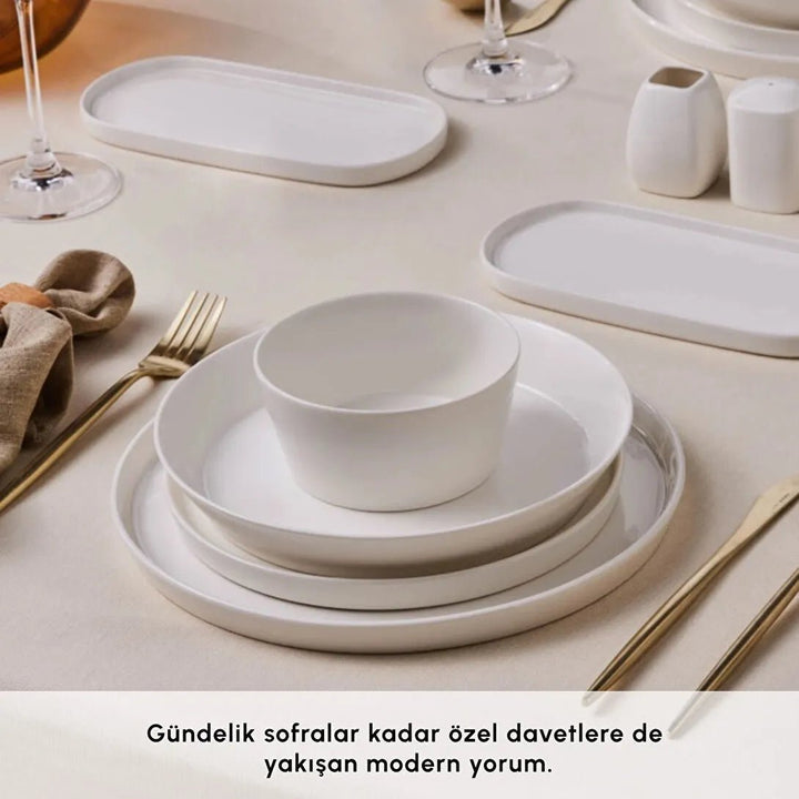 Karaca Forever Bone Bomo 53 delt Porcelæn sæt til 12 personer - Løven Home