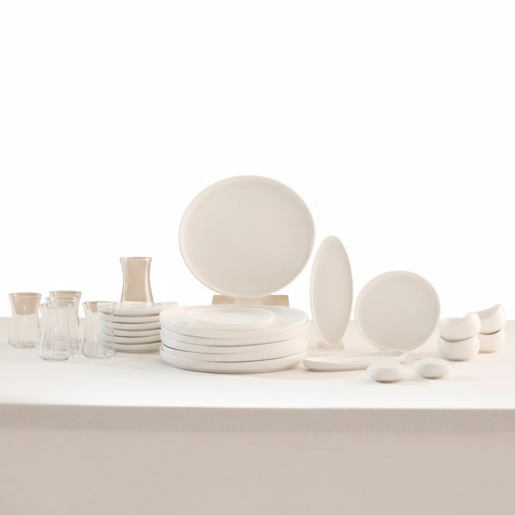 Karaca Forever Bone Olla Morgenmadssæt 28 dele 6 personer - Løven Home