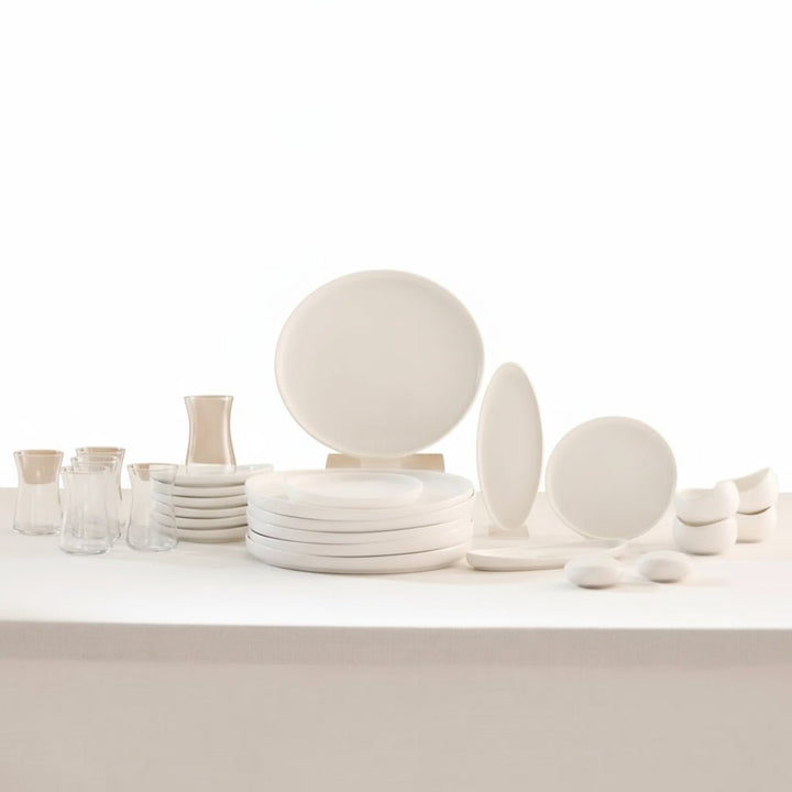 Karaca Forever Bone Olla Morgenmadssæt 28 dele 6 personer - Løven Home