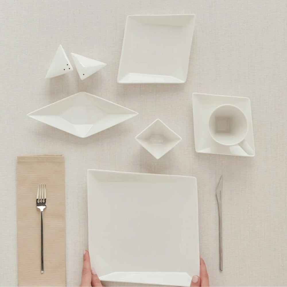 Karaca Forever Bone Origami Morgenmadssæt 26 dele 6 - personer - Løven Home