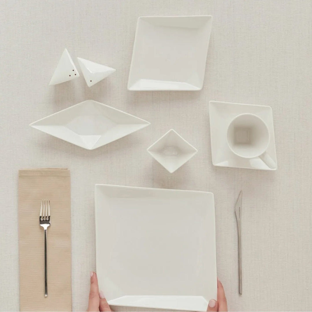 Karaca Forever Bone Origami Morgenmadssæt 26 dele 6 - personer - Løven Home