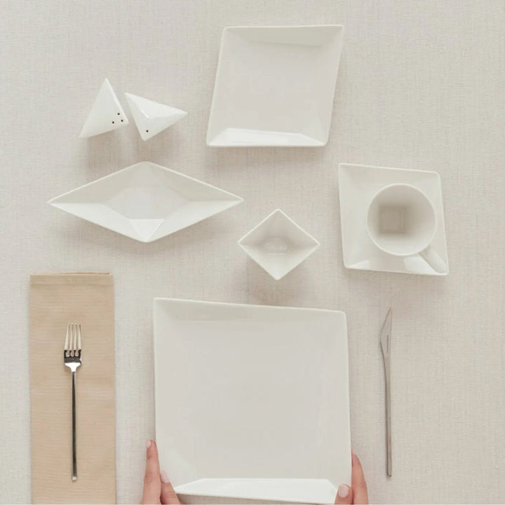 Karaca Forever Bone Origami Morgenmadssæt 26 dele 6 - personer - Løven Home